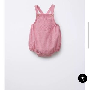 Red Gingham Baby Romper (9-12 mo)